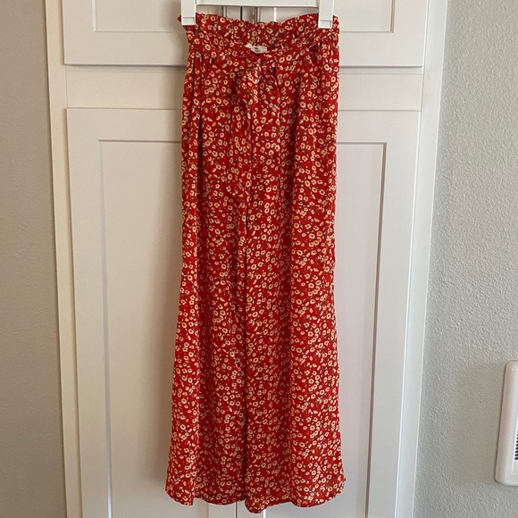 Floral wide leg PANTS - Picture 1 of 2